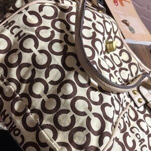 Coach Tan and Cream Signature Tote